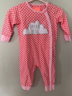 Joules Pink and Coral Geometric Baby Romper